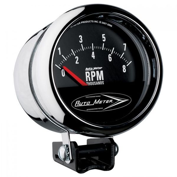 Auto Meter 3-3/4IN TACH, 8,000 RPM, SHORT SWEEP, CHROME 2897